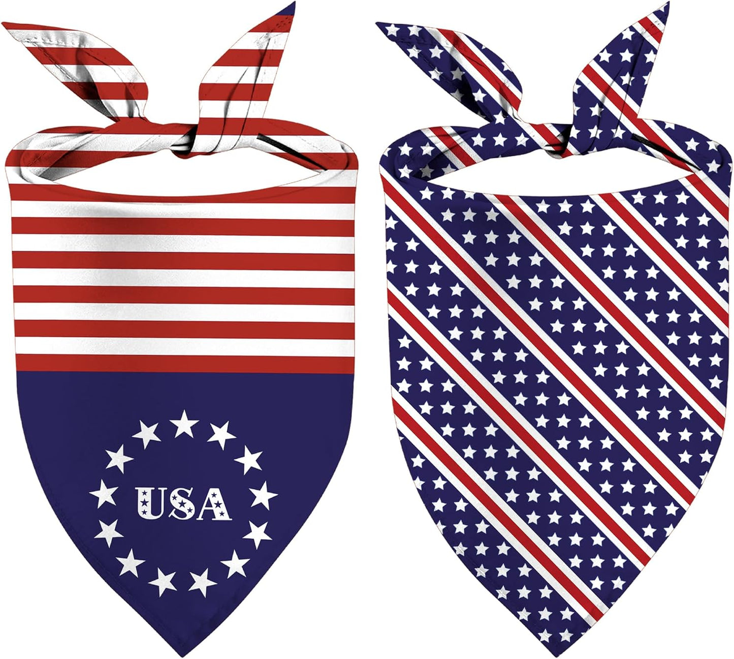 Patriotic Dog Bandanas, Double Sided 2 Pack Holiday 4th of July Dog Kerchief Independence Day Dogs Gifts (03) - Image 10