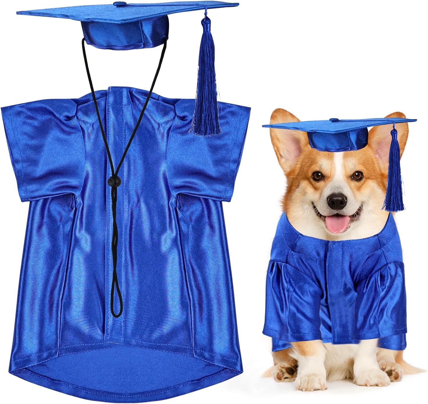 Washable black pet clothing cap and gown graduation party props