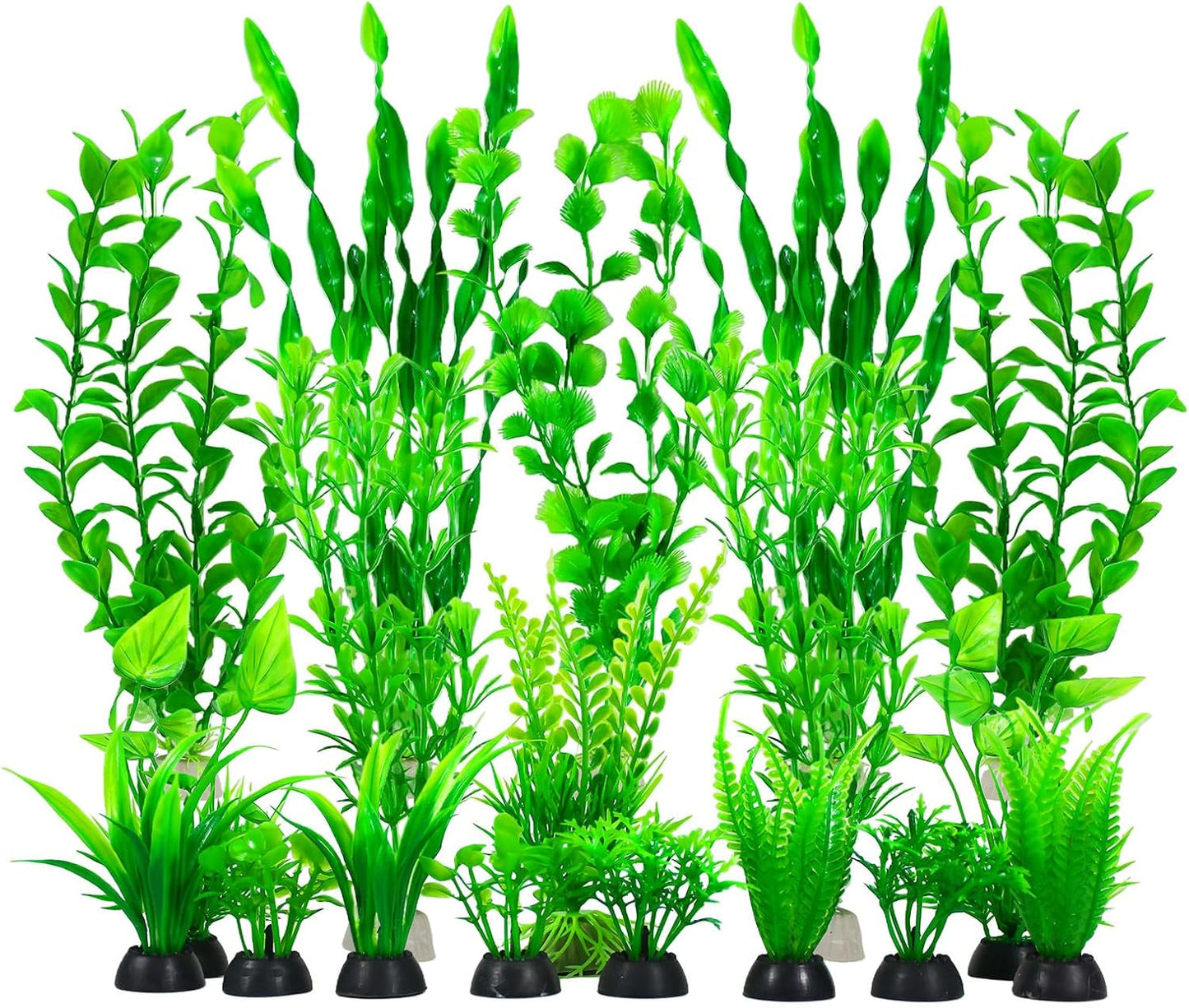 Laxmi Vishnu Enterprises artificial aquarium plants set front view green fish tank decorations.