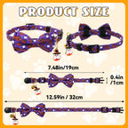 4 Pack Holiday Cat Collars with Bow Tie Halloween Cat Collar Breakaway - Image 2