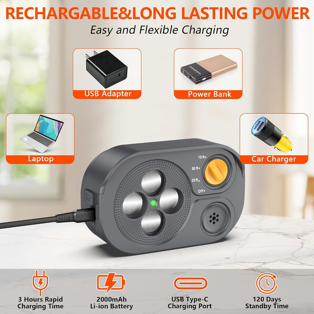 Grey rechargeable bark deterrent device for dogs