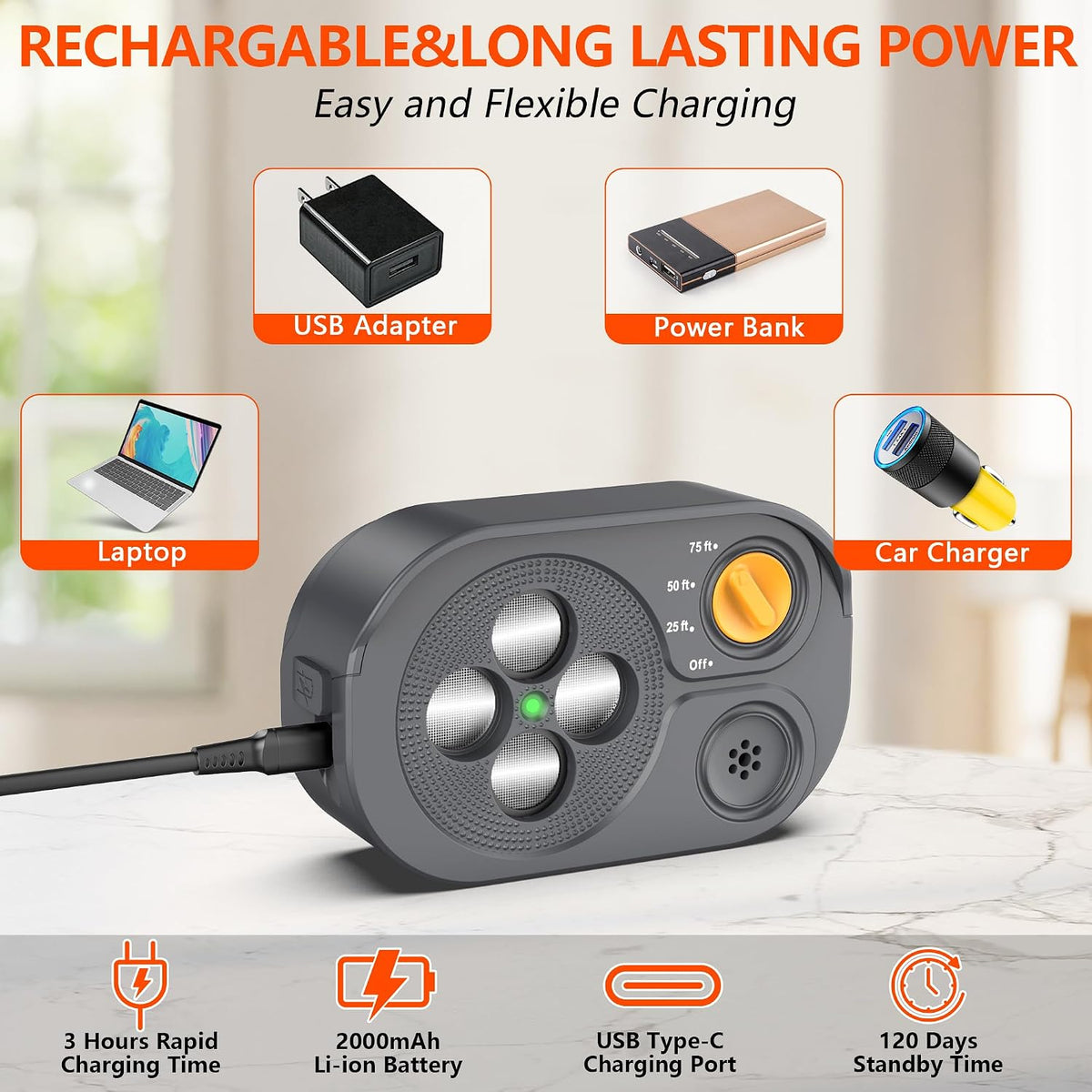 Grey rechargeable bark deterrent device for dogs