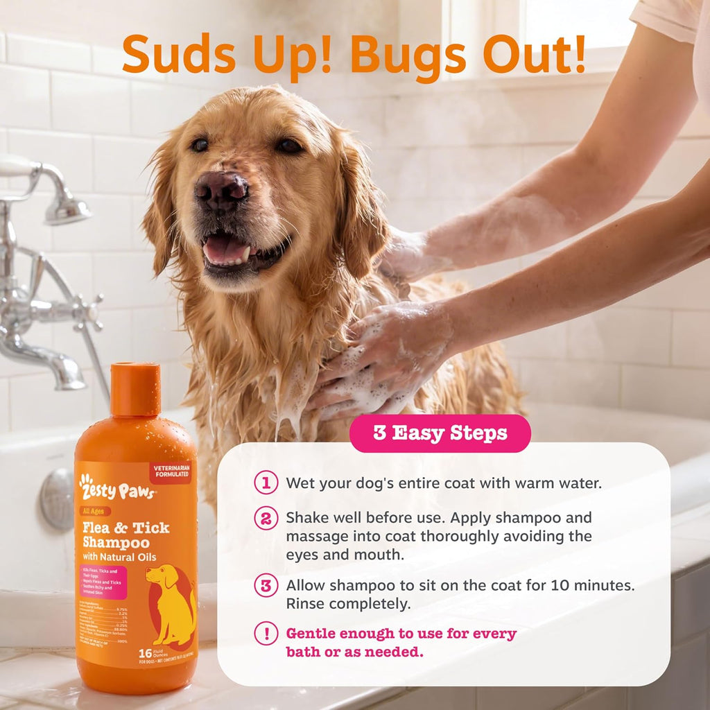 Zesty Paws natural essential oil shampoo for itchy dog skin
