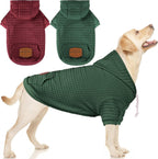 2 Pack Dog Hoodie Sweaters for Small Medium Dogs Warm Dog Clothes for Large Dogs Soft Waffle-Like Laminated Sweatshirt Bulldog (Black+Grey, M/L (Back: 17",Chest: 24.5", Neck: 14.5")) - Image 15