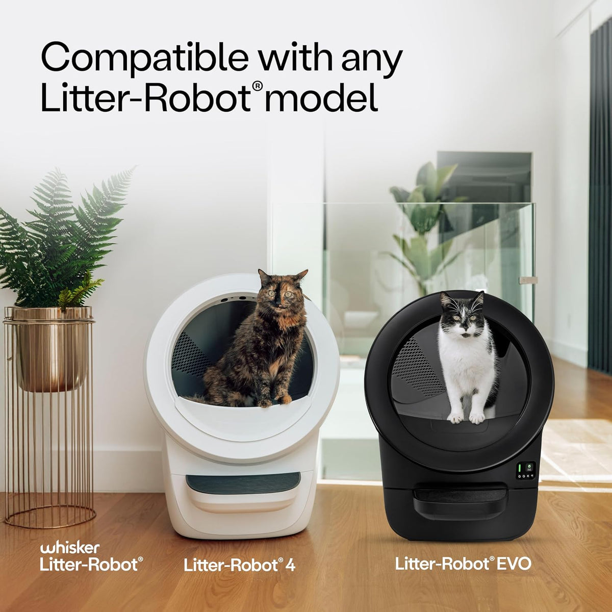Leak-proof white litter box liners designed for Litter-Robot 4.