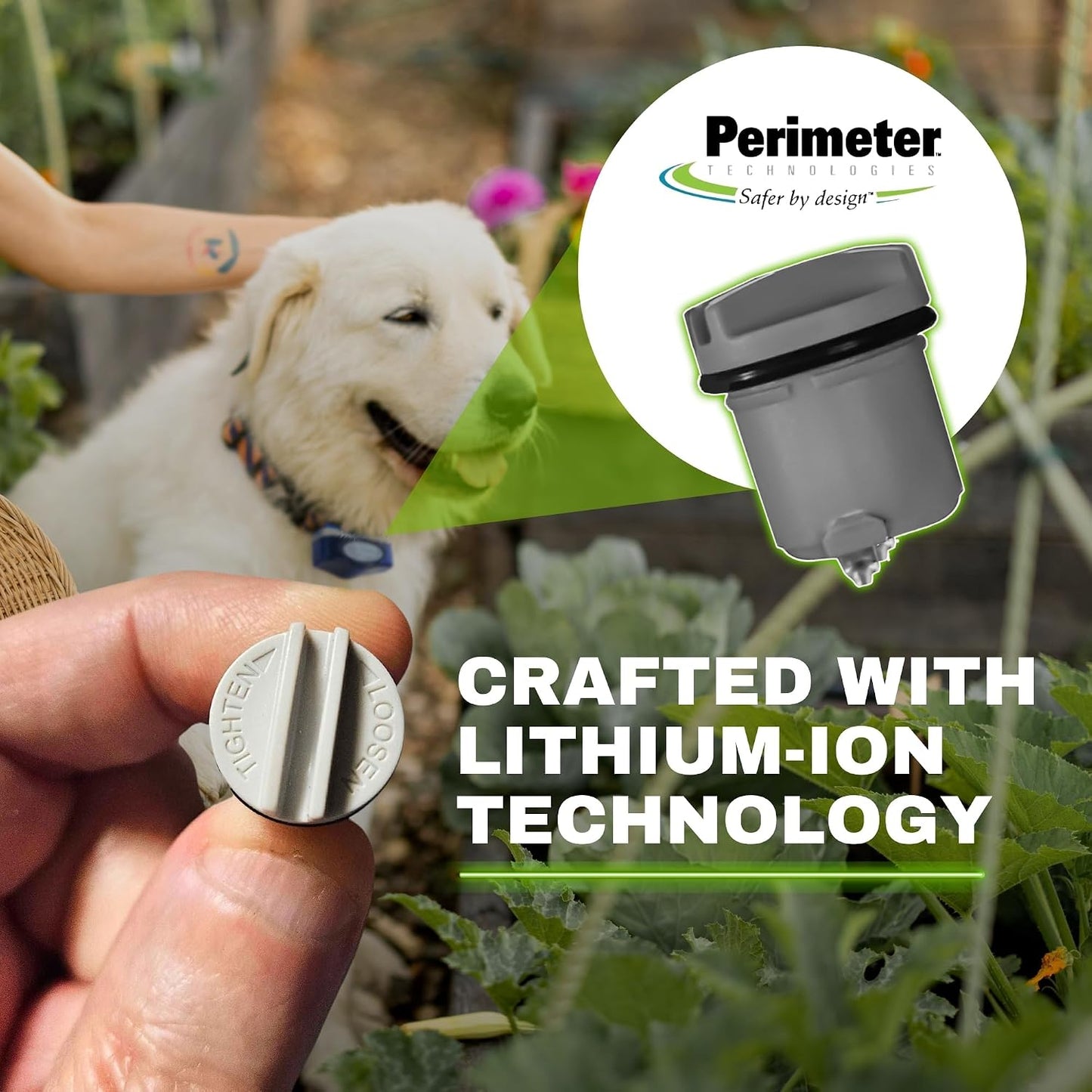 Brand compatible lithium ion dog fence battery with rubber gasket