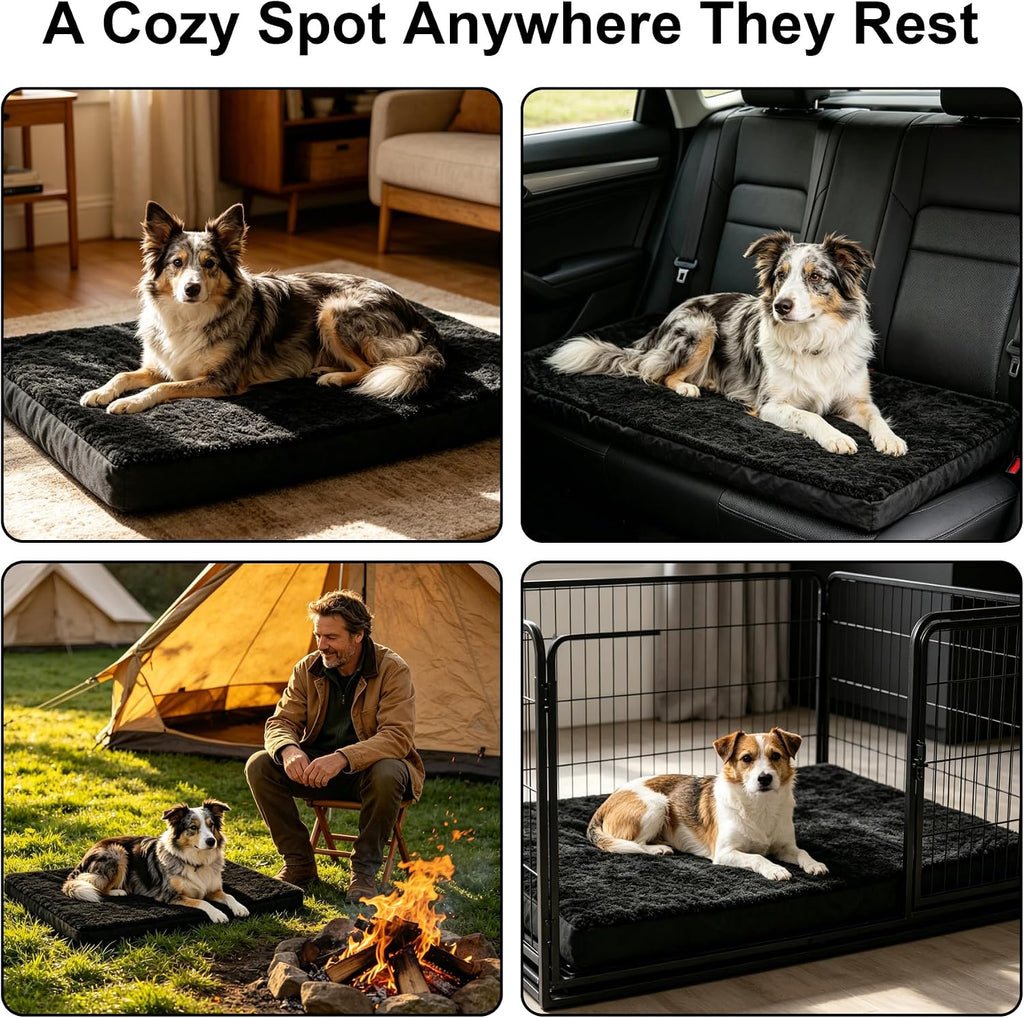 Medium size dog resting on MLIYYBE kennel mat