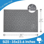 UPSKY waterproof cat litter mat placed under a gray litter box