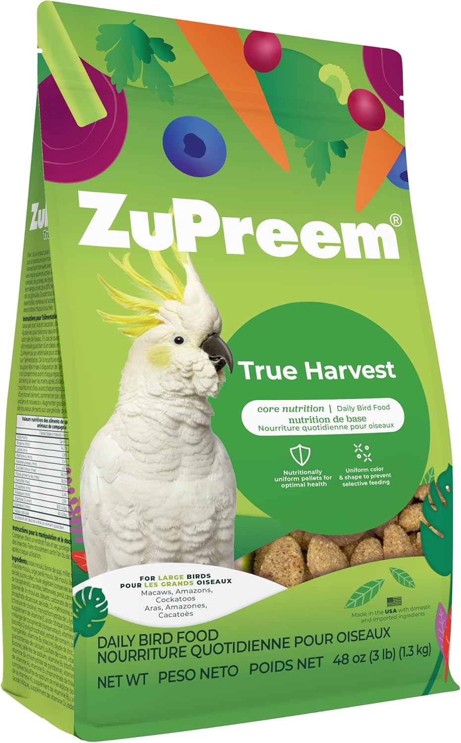 ZuPreem FruitBlend Bird Pellets, Daily Bird Food for Amazon, Cockatoo, Macaw, Core Nutrition for Large Birds, Made in USA, Pellets for Large Birds, Macaw Food (L, 3.5 lbs) - Image 12