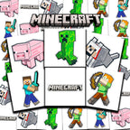 Minecraft Tattoos Party Favors Bundle ~ 72 Perforated Individual 2" x 2" Minecraft Temporary Tattoos for Kids Boys Girls (Minecraft Party Supplies) - Image 1