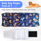 Barklincharm high absorbing belly bands 5 pack for male dogs
