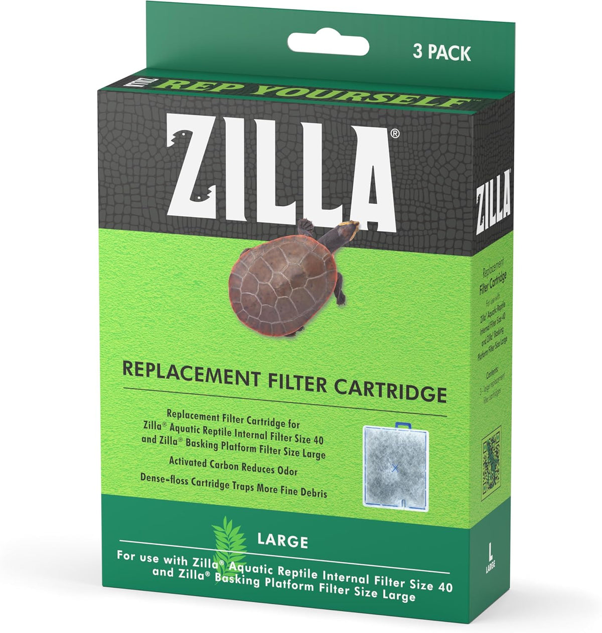 Zilla reptile terrarium water filter replacement cartridge front view