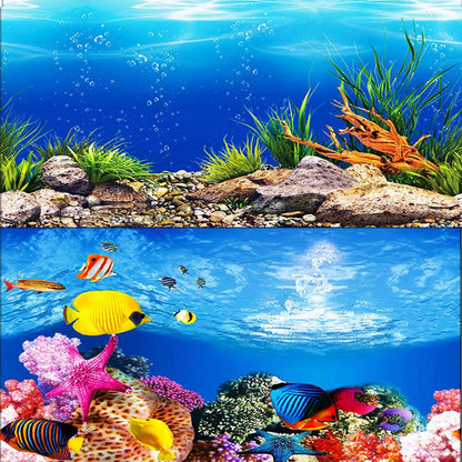 ELEBOX Aquarium Background Poster, Undersea Water Plants Sea Anemone Coral Aquarium Decor Background Double Sides Fish Tank Background Sticker Decorations 10 Gallon 20 Gallon Tank 11.8"x24.4" - Image 9