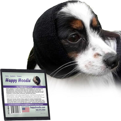 Happy Hoodie The Original Dog & Cat Calming Band - American Brand - Anxiety Relief/Noise Protection - Grooming - Thunder - Fireworks (Large, Black) - Since 2008 - Image 15
