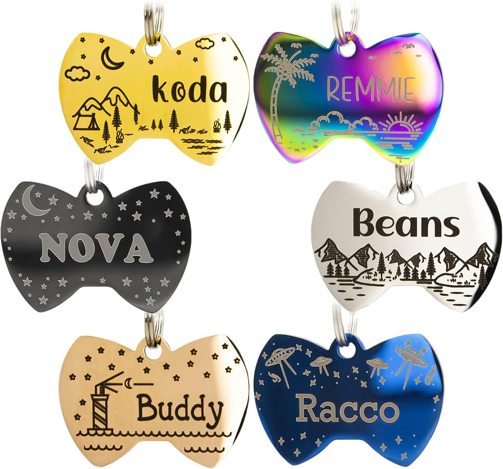 Personalized Dog Tag with 5 Lines of Custom Deep Engraved Durable Stainless Steel Pet ID Name Tag Designer Regular Size Bone - Image 12