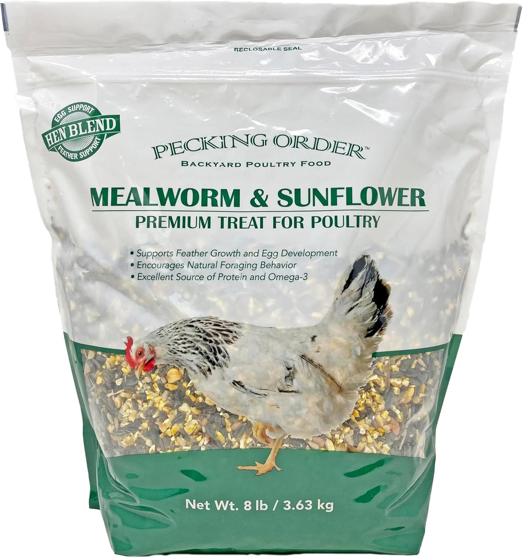 Recyclable reclosable packaging details for Pecking Order 3 lb chicken food