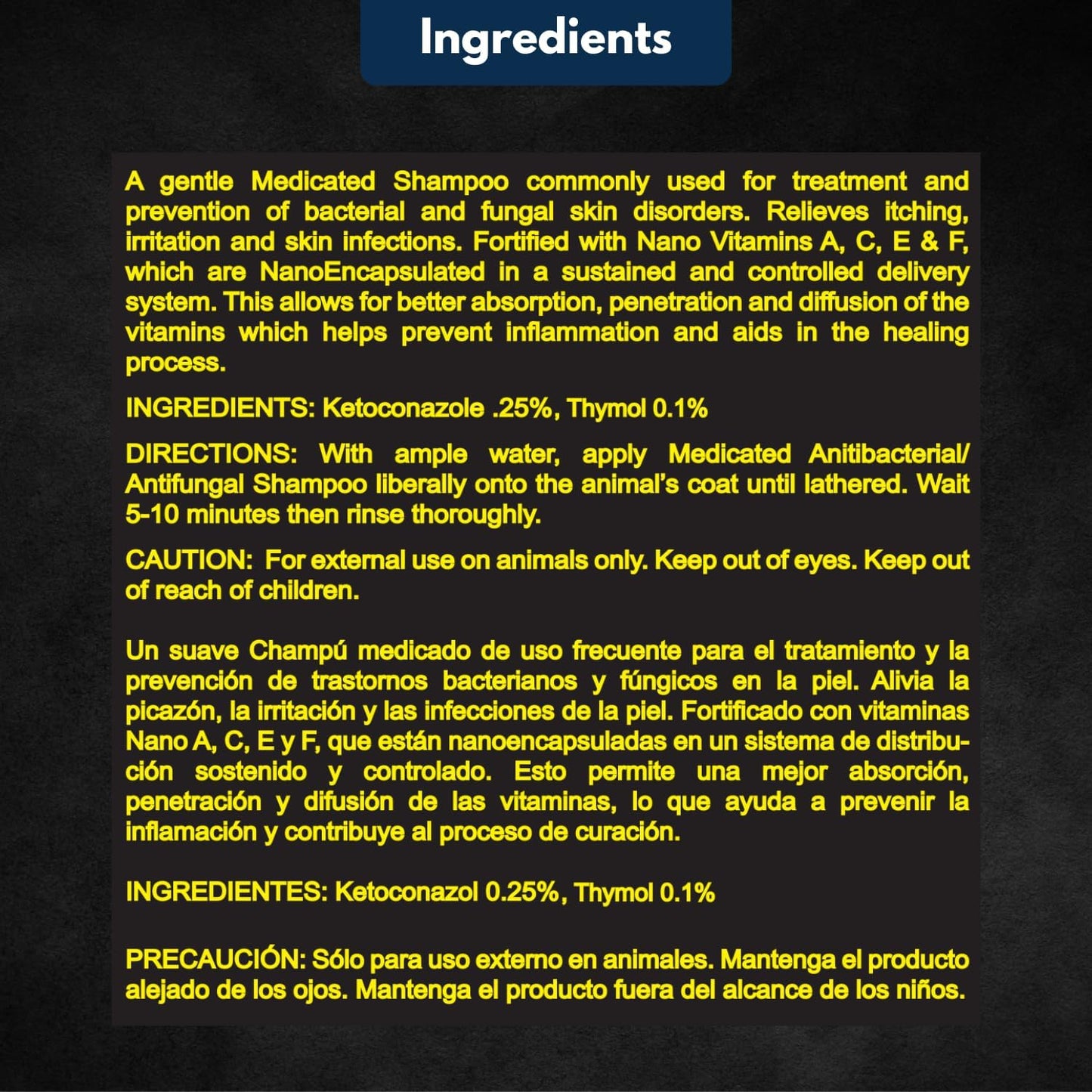 Professional grooming shampoo for treating ringworm and hot spots