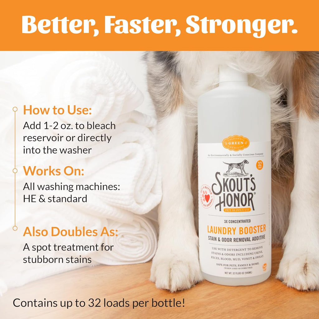 Skout's Honor USA imported pet laundry deodorizer bottle