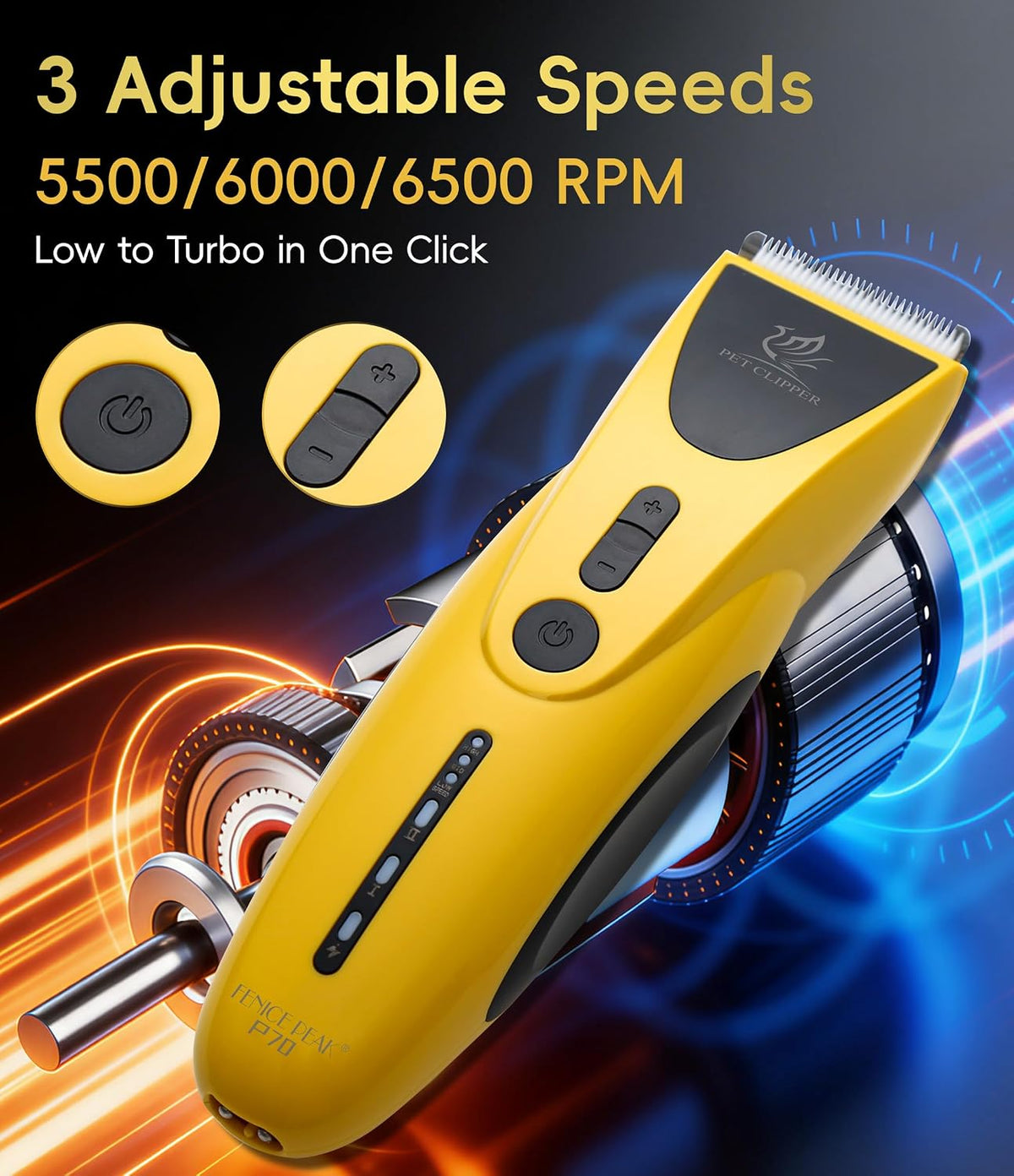 Fenice Peak professional cat grooming trimmer showcasing the 28-tooth cat-specific blade layout