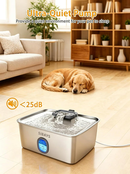 Sibays dog water dispenser with LED light indicator on