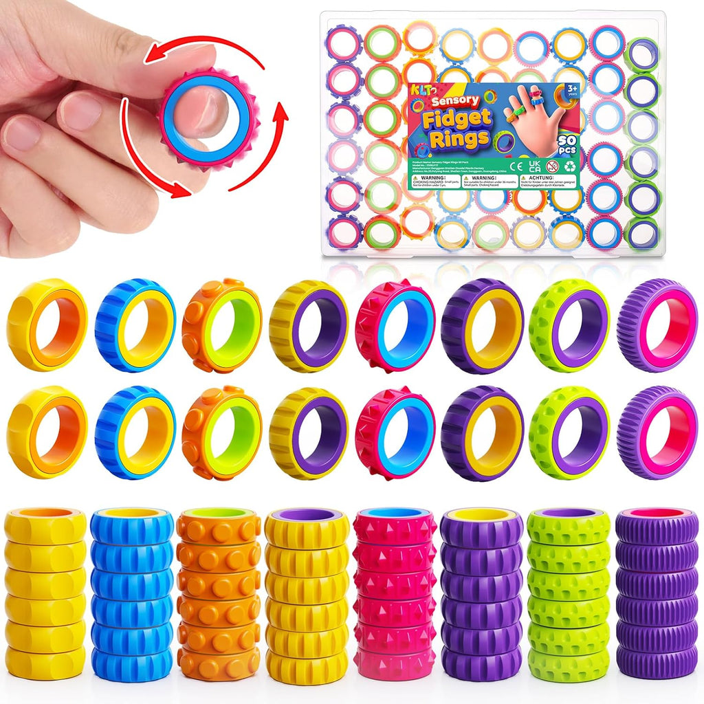 KLT Fidget Toys Spinner Ring 50 Pack Front View