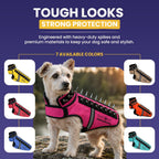 CoyoteVest SpikeVest Dog Harness | Stab-Resistant Protective Vest | Coyote Vest for Dogs | Defends Against Coyotes, Dogs, Birds of Prey | Reflective Safety, Made in USA (S-Neon Pink) - Image 6