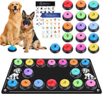 Dog Buttons for Communication,8 Pack Voice Recordable Buttons Dog Talking Buttons Set with 2 Mat and 2 Stickers Interactive buzzers for Study Office Home,8 Color - Image 11
