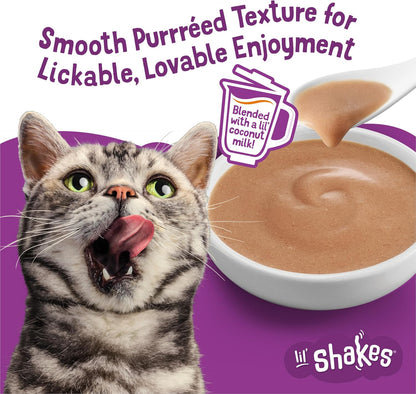 Authentic Purina liquid puree treat single serve pouch packaging layout