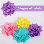 Close up of fabric dog collar flower attachment