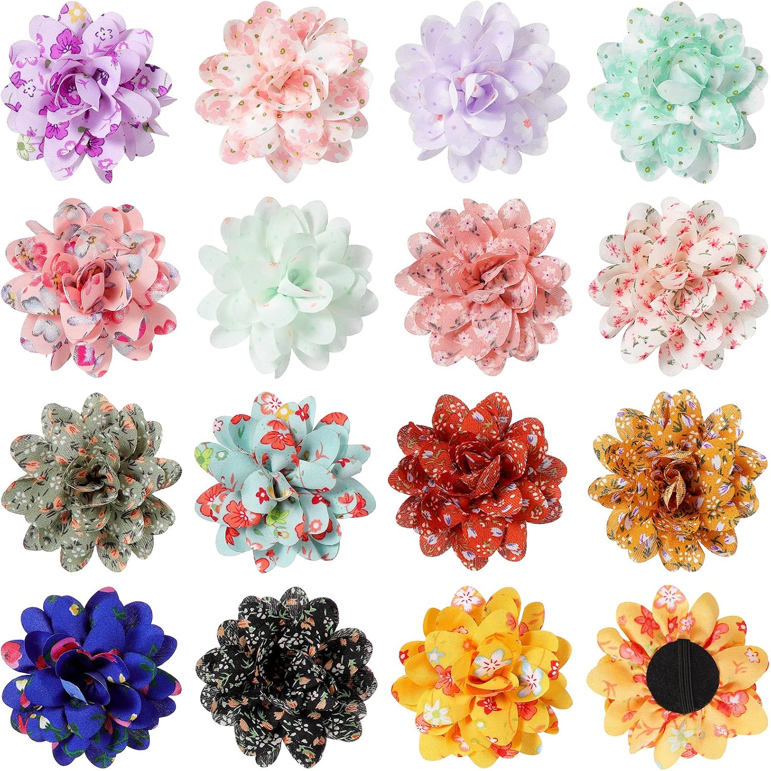 Xuniea dog collar flowers 30 pieces set front view showing multiple colors