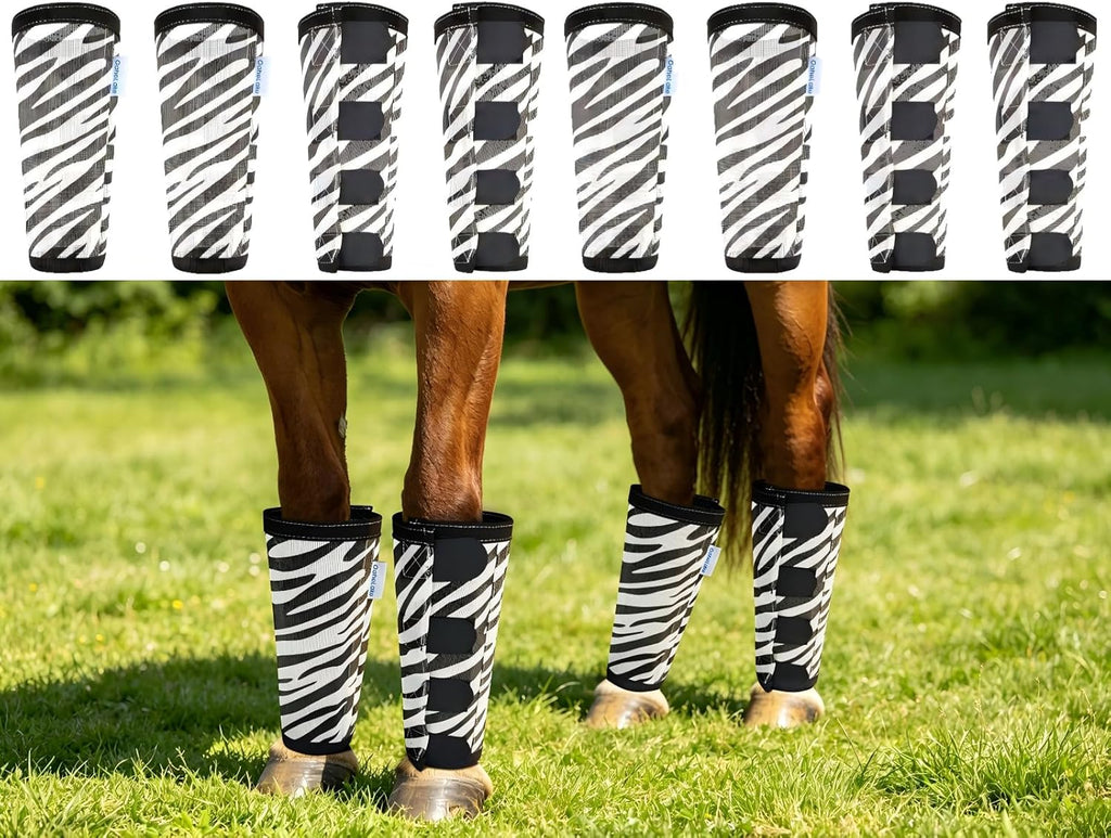 OAHELAKE cheetah pattern anti chafing equine pasture leg protection wraps