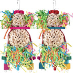 Bissap Bird Foraging Shredder Hanging Toy two pack front view