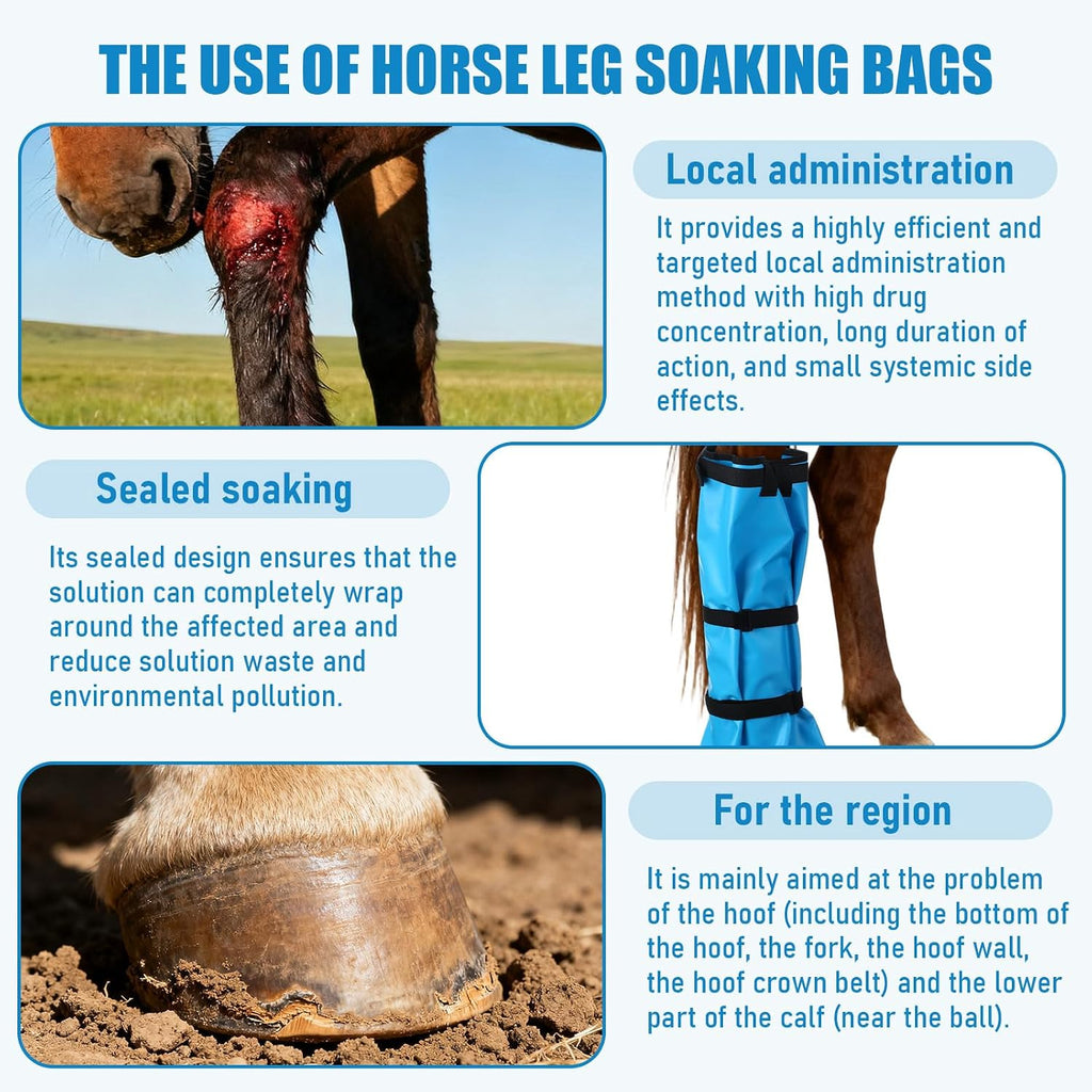 SilTriangle four piece horse soaking boot kit arranged neatly to show all included straps and pads.
