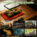 iPower brand pet heating mat packaging and full contents for snake and lizard setups.