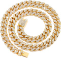 Flatfoosie Cuban Link Dog Collar front view premium gold plated iced out pet chain