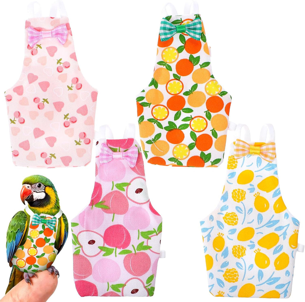 LXUEJIE reusable bird diaper flight suit front view with fruit prints