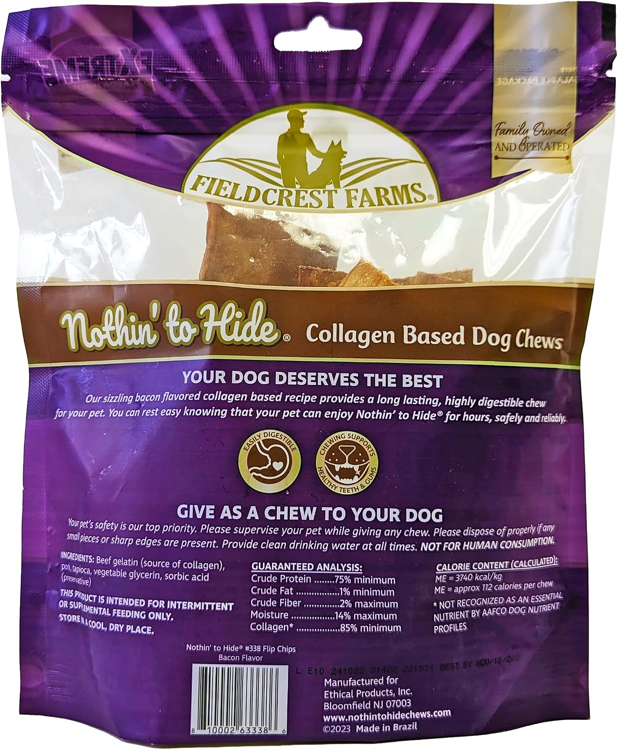 Fieldcrest Farms bacon flavored flip chips eight pack display bundle