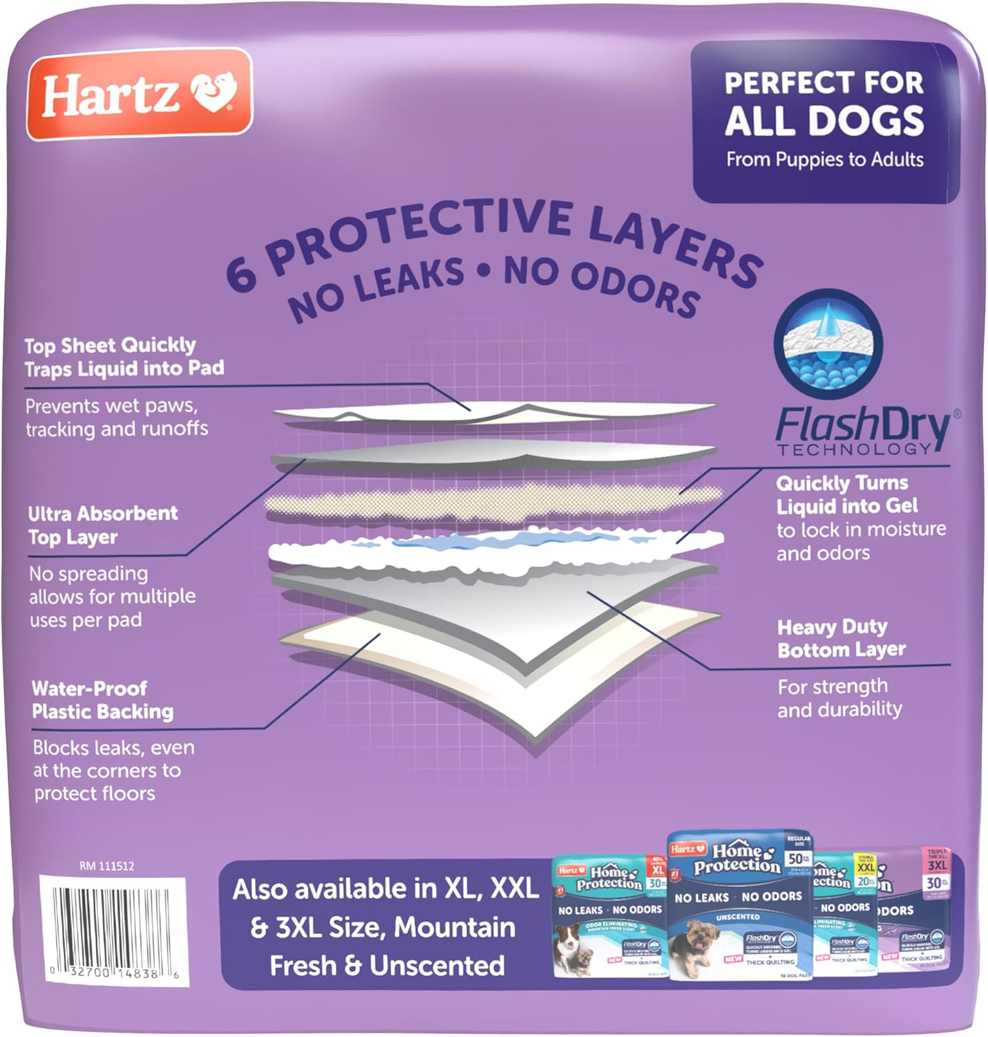 Hartz Home Protection Super Absorbent Odor Eliminating Lavender Scented No Leak Dog Pads, 50 count - Image 9