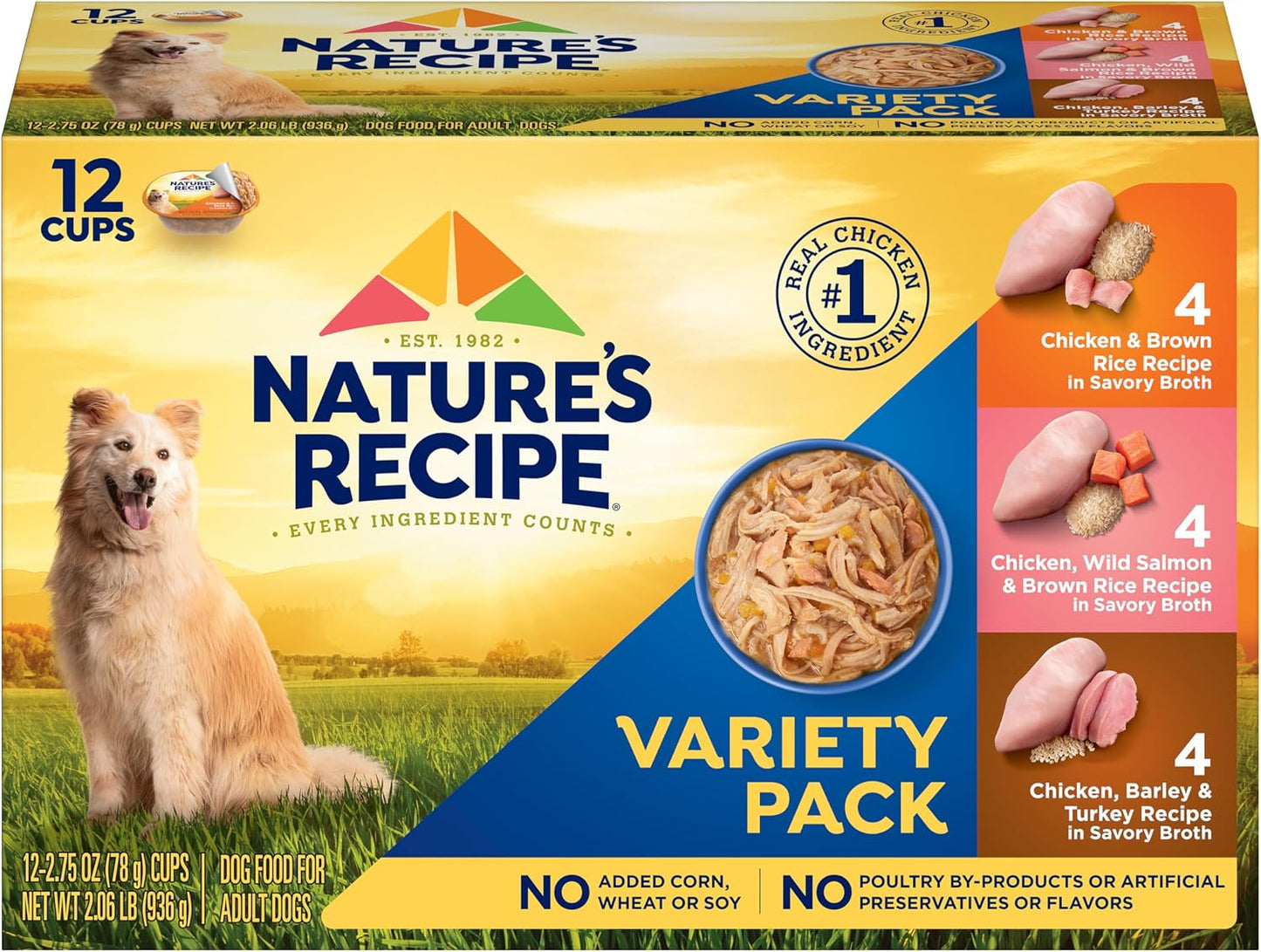 Nature's Recipe chicken salmon and turkey recipes adult wet dog food