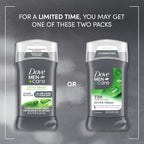 Three ounce packaging of Dove Men Care Extra Fresh men's deodorant underarm stick