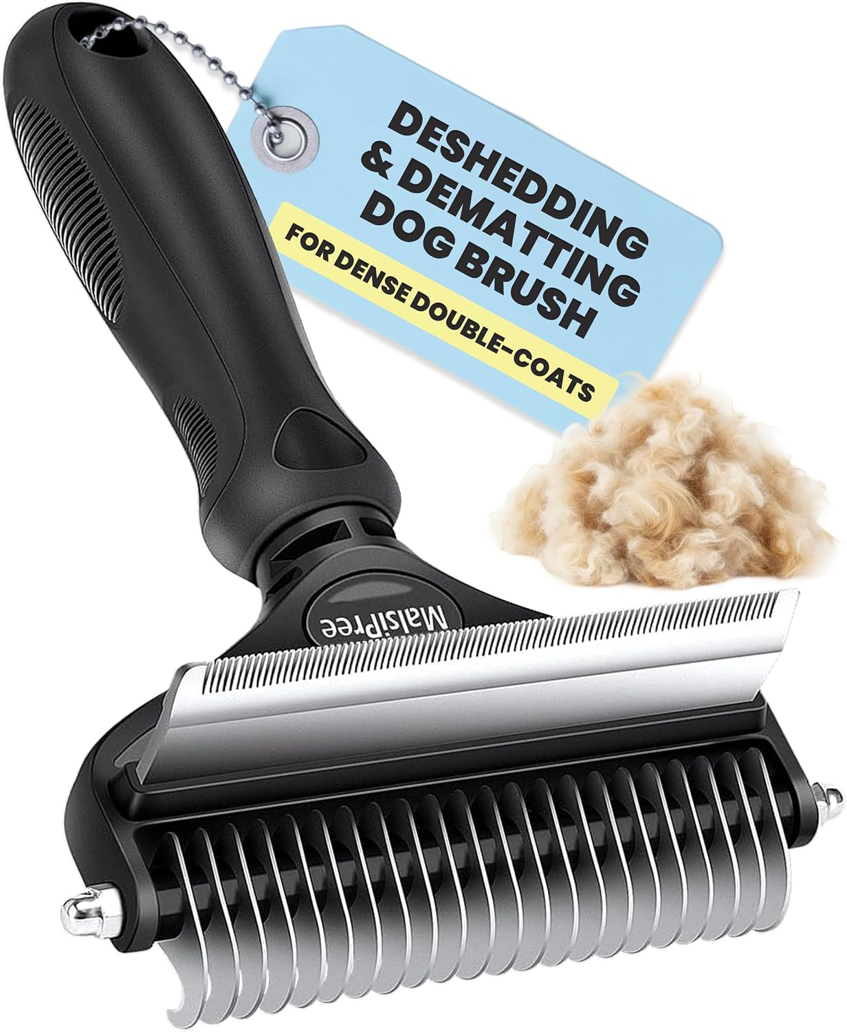 MalsiPree Dog Brush for Shedding - Large, Blue, 2-in-1 - Deshedding Dog Grooming Brush & Undercoat Rake with Dematting Comb for medium to Large Double Coated - Image 10