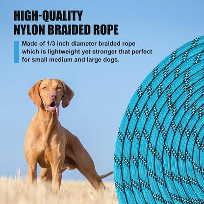 Lynxking reflective blue puppy rope training lead night visibility feature