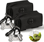 Dog Waste Bag Dispenser Pet Poop Bags Holder for Doggie Waste Bags Dispensers Soft Fabric Zipper Small Doggy Puppy Pouch for Leash Accessory Attachment with Carrier,Black - Image 14