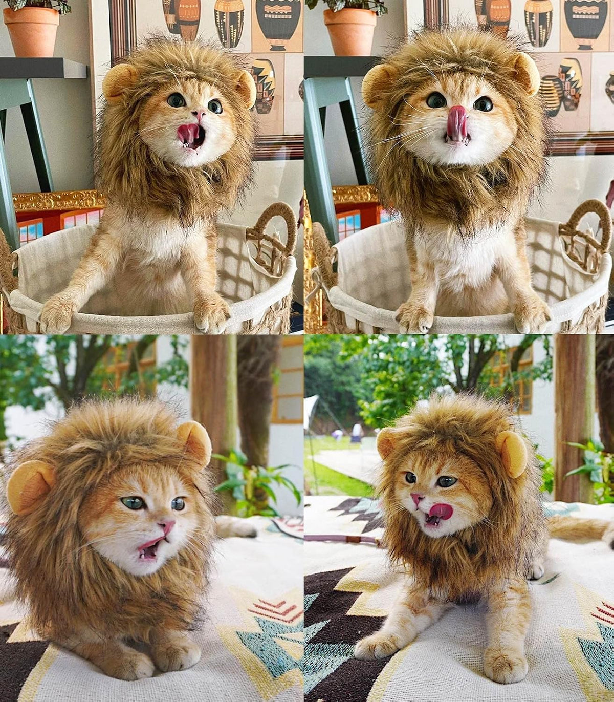 Adjustable lion wig accessory for small pets