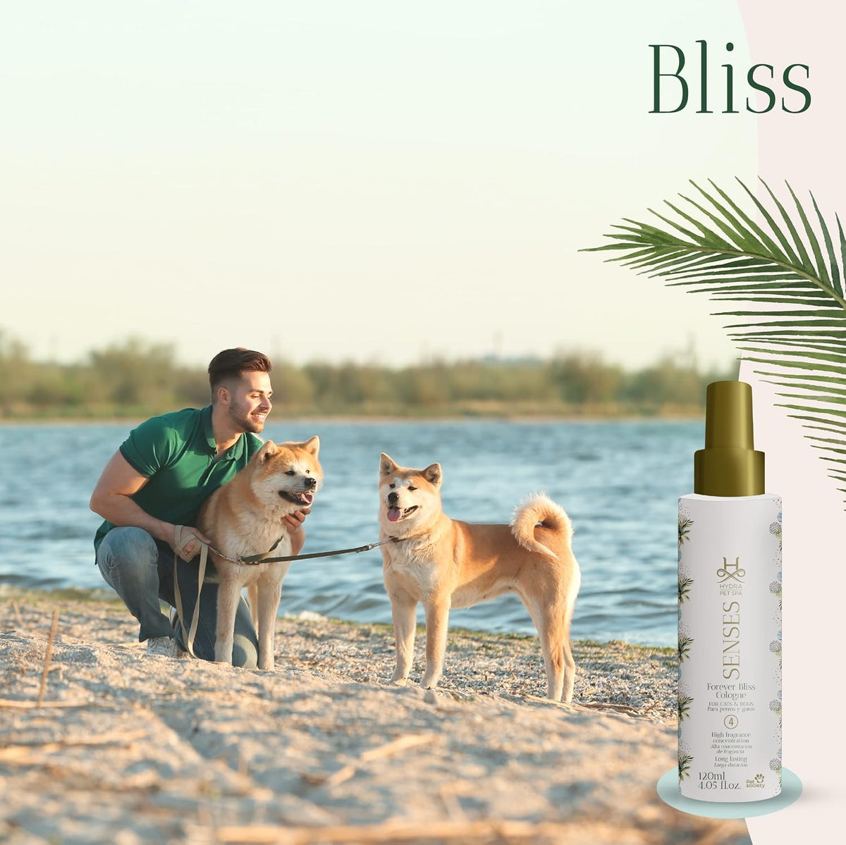 Authentic Hydra Pet Spa Senses Bliss premium fragrance bottle standing upright