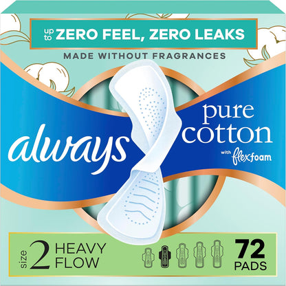 Always Pure Cotton FlexFoam Pads Size 2 front packaging view authentic imported sanitary napkins.