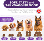 Petsology anxiety relief soft chews close up for dog sleep support.