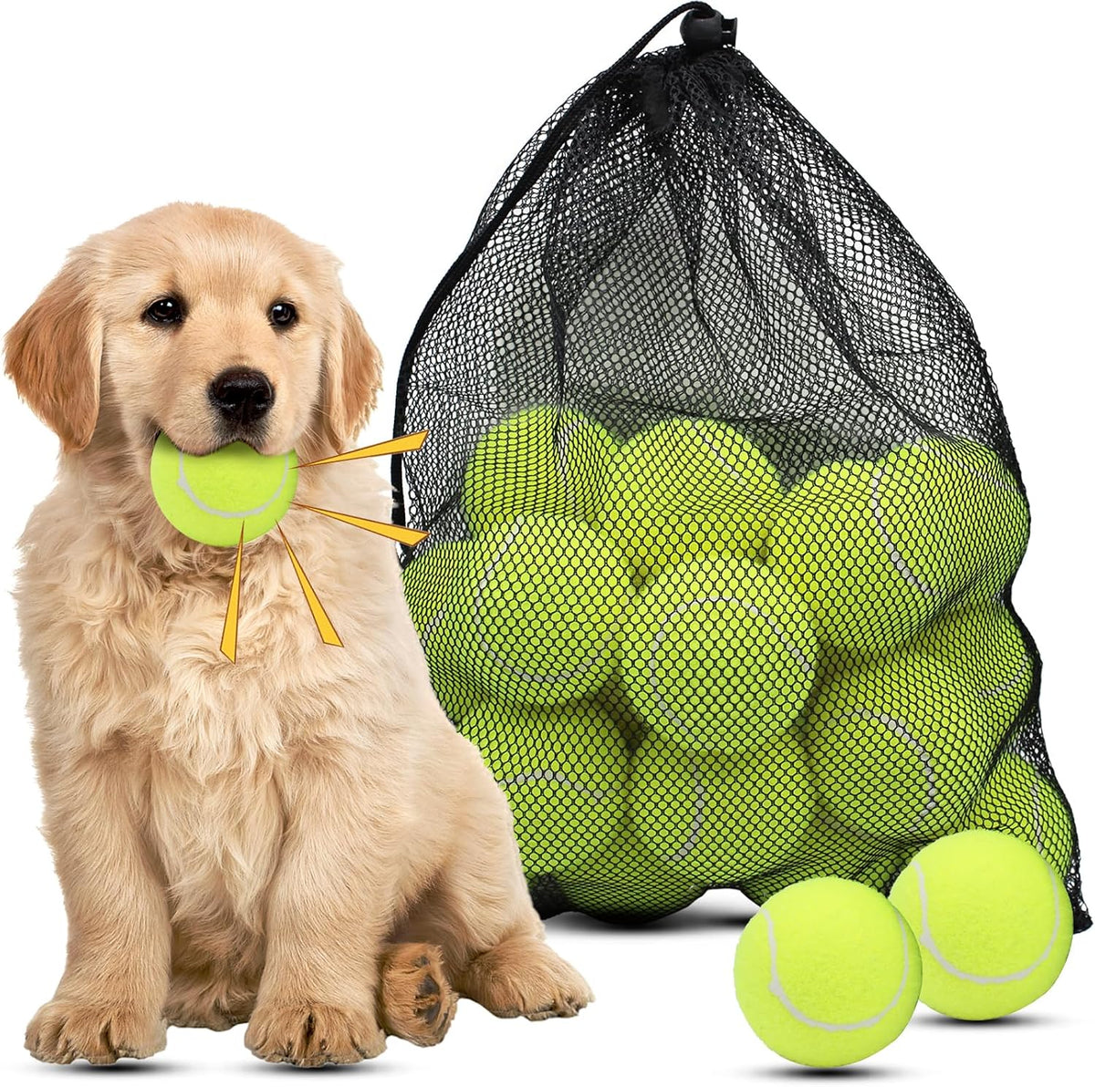 Magicorange Dog Tennis Balls, 20 Pack 2.5 inch Floatable Squeaky Tennis Balls for Fetch Exercise, Natural Rubber Squeaky Dog Balls Training Safe (Multicolor) - Image 14