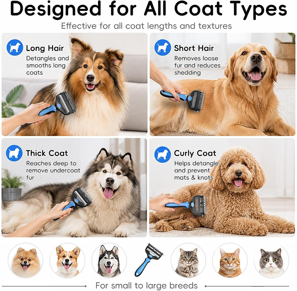 AXEFUN heavy shedding and undercoat removal tool for long hair pets