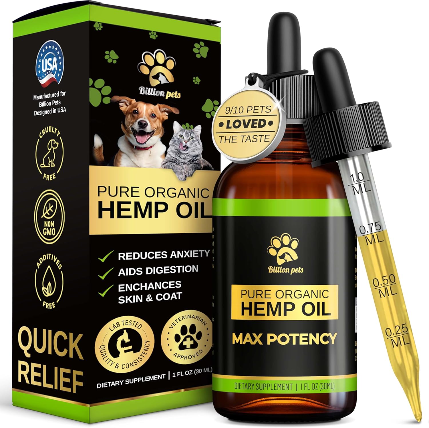Billion Pets - Hemp Oil for Dogs and Cats - Helps with Anxiety, Pain, Stress, Sleep, Arthritis, Seizures Relief - Hip and Joint Support - Calming Drops - Image 10